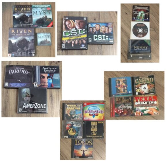 PC Games Collection-Myst, Riven, Ms. Pacman and more